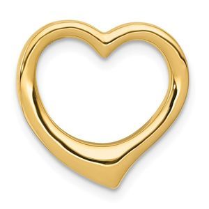 14k Yellow Gold Open Heart Necklace - 20 Inch